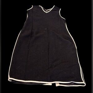 LIDA BADAY Contrast  V-Neck A line Sleeveless Sheath dress Black Sz 14